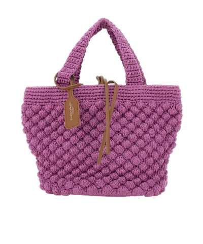 Gianni Chiarini Bella Woven Crochet Handbag In Pink