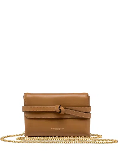 Gianni Chiarini Belty Knotted Leather Shoulder Bag In Brown