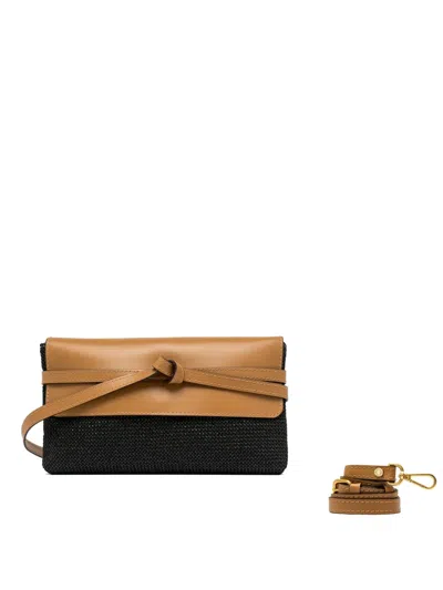 Gianni Chiarini Belty Knotted Leather-trim Shoulder Bag In Pink