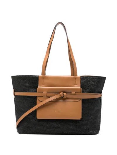 Gianni Chiarini Belty Top Handle Knotted Tote Bag In Black