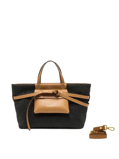 Gianni Chiarini Belty Woven Tote Bag In Black