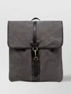 Gianni Chiarini Leather-trimmed Canvas Backpack In Gray