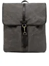 Gianni Chiarini Leather-trimmed Canvas Backpack In Gray