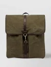 Gianni Chiarini Berlin Canvas Backpack Leather Finishes In Green