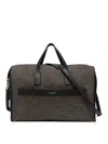 Gianni Chiarini Berlin Leather-trimmed Canvas Duffle Bag In Gray