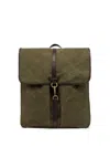 Gianni Chiarini Berlin Canvas Backpack Leather Finishes In Green