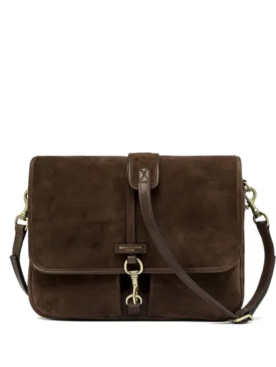 Gianni Chiarini Berlino Suede Messenger Bag In Brown