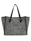 Gianni Chiarini Black And White Pullover Fabric Shopping Bag In Black