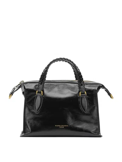 Gianni Chiarini Roxy Braided Leather Tote Bag In Black