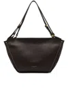 Gianni Chiarini Leather Texture Shoulder Bag With Gold Hardware In Brown