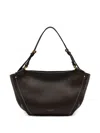 Gianni Chiarini Leather Texture Shoulder Bag With Gold Hardware In Brown
