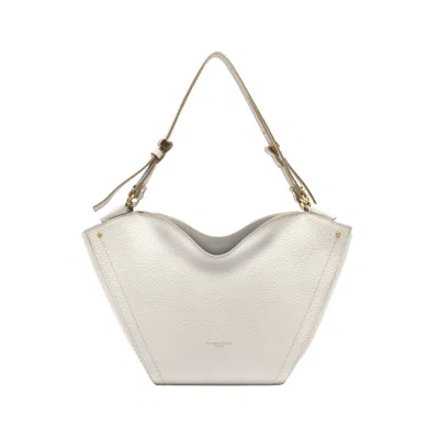 Gianni Chiarini Bloom Leather Tote Bag In White