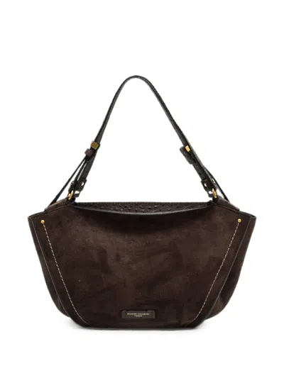 Gianni Chiarini Moka Bloom Suede Tulip Bag In Brown