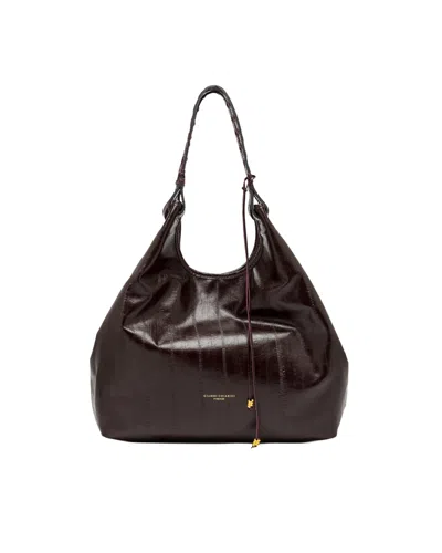Gianni Chiarini Antique Ruby Dua Eel Print Leather Tote Bag In Burgundy