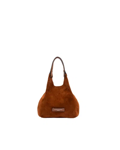 Gianni Chiarini Cognac Dua Suede Leather Tote Bag In Orange