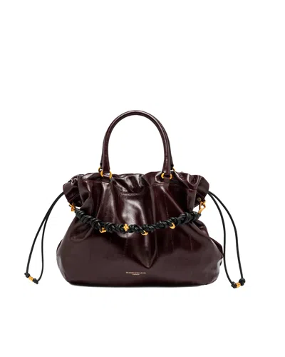 Gianni Chiarini Antique Ruby Morgana Eel Print Shoulder Bag In Burgundy