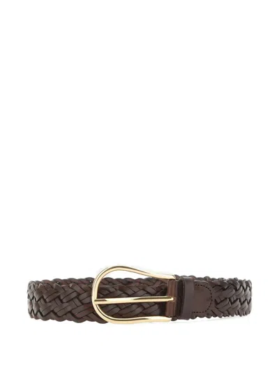 Gianni Chiarini Braided Buckle Belt In Brown
