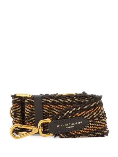 Gianni Chiarini Braided Leather Shoulder Bag Strap In Brown
