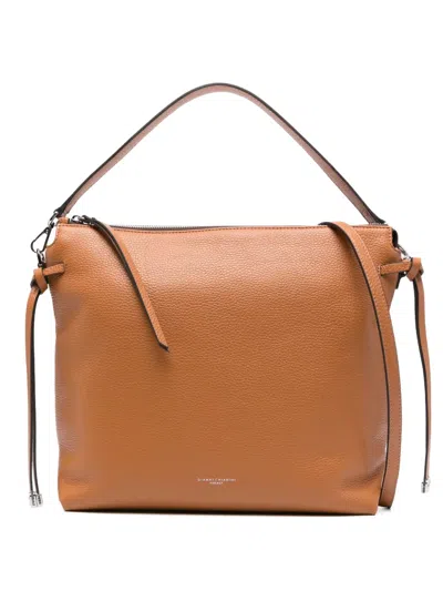 Gianni Chiarini Brina Drawstring Top-handle Shoulder Bag In Brown
