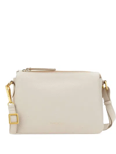 Gianni Chiarini Brooke Grained Logo Shoulder Bag In Neutral
