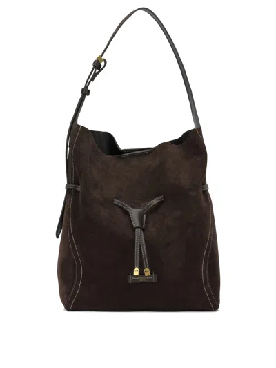 Gianni Chiarini Brown Cow Leather Polyester Polyurethane Cotton Shoulder Bags