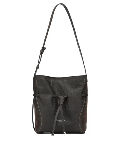 Gianni Chiarini Brown Cow Leather Polyester Polyurethane Cotton Shoulder Bags