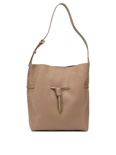 Gianni Chiarini Brown Leather Shoulder Bag In Nude
