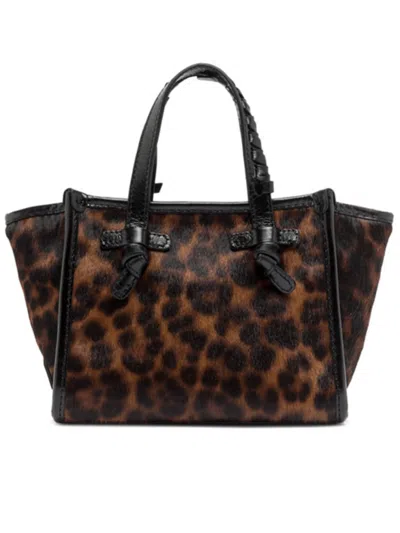 Gianni Chiarini Brown Miss Marcella Leopard Print Tote Bag In Black