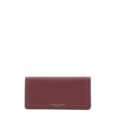Gianni Chiarini Bubble Flap Wallet In Burgundy
