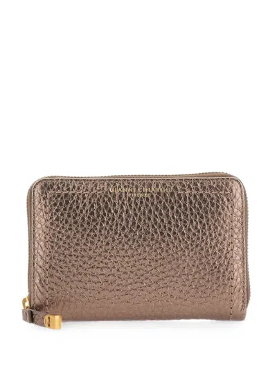Gianni Chiarini Bubble Grain Leather Wallet In Brown