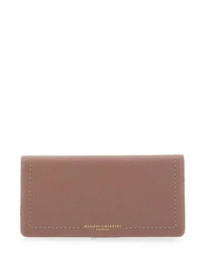 Gianni Chiarini Bubble Grain Leather Wallet In Pink