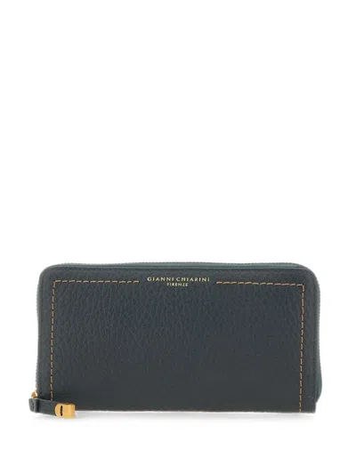 Gianni Chiarini Bubble Leather Wallet In Green