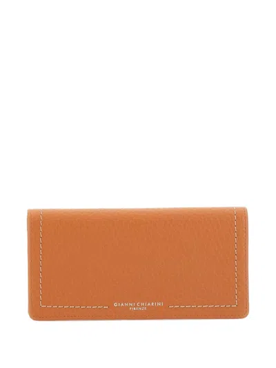 Gianni Chiarini Bubble Leather Wallet In Orange