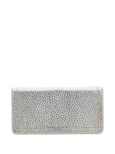 Gianni Chiarini Bubble Leather Wallet In Silver
