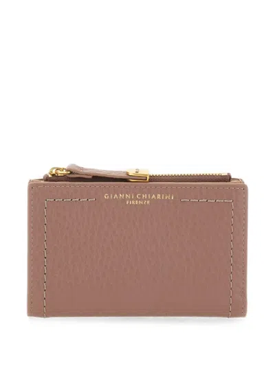 Gianni Chiarini Bubble Maxi-grain Leather Wallet In Pink