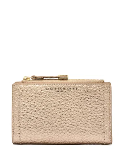 Gianni Chiarini Metallic Leather Wallets Bubble Bill In Neutral
