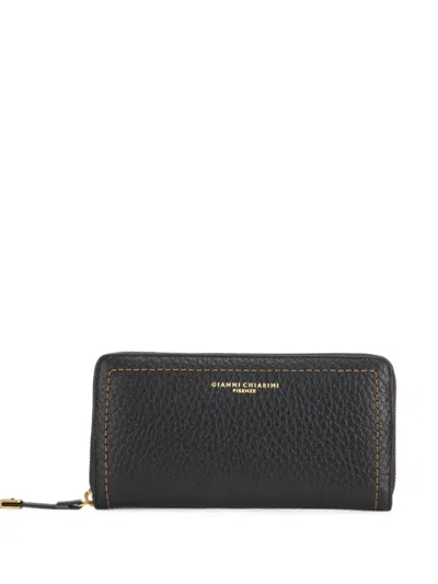 Gianni Chiarini Bubble Pebbled Leather Wallet In Black