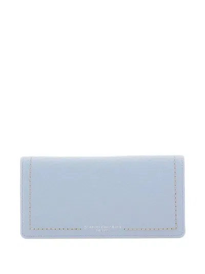 Gianni Chiarini Bubble Printed-logo Leather Wallet In Blue