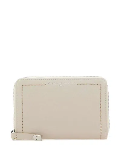Gianni Chiarini Bubble Zip Maxi-grain Leather Wallet In White