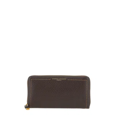 Gianni Chiarini Bubble Zip-around Wallet In Brown