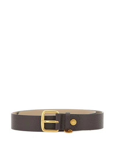 Gianni Chiarini Buckle Leather Belt In Burgundy