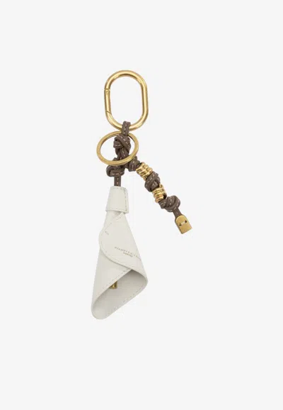 Gianni Chiarini Calla Charm Leather Keyring In White