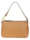 Gianni Chiarini Caramel Calf Leather Shoulder Bag In Brown