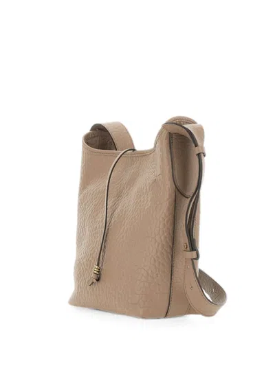 Gianni Chiarini Carla Grain Leather Shoulder Bag In Brown