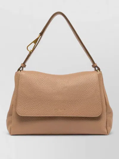 Gianni Chiarini Cecile Shoulder Bag Gold Tone Hardware In Brown