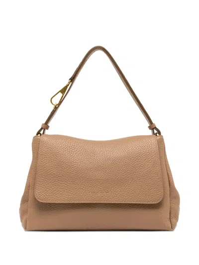 Gianni Chiarini Cecile Shoulder Bag Gold Tone Hardware In Brown