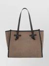Gianni Chiarini Chevron Pattern Leather Tote Bag In Gray