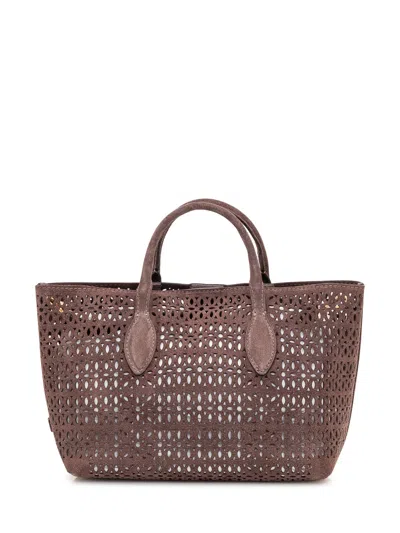 Gianni Chiarini Chic Handheld Tote Bag With Double Handles In Moka