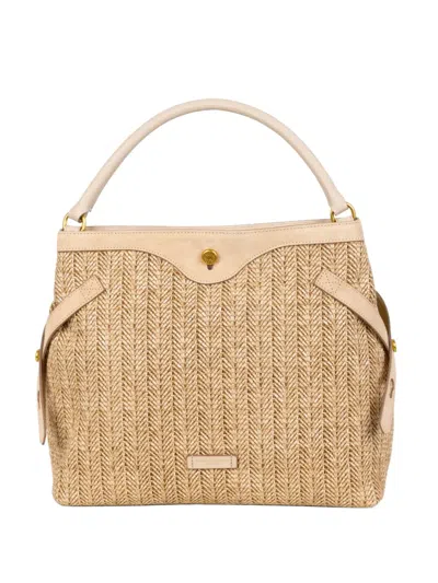Gianni Chiarini Claudette Woven Tote Bag In Neutral