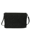 Gianni Chiarini Clutch Bag With Textured Bubble Fabric In Black